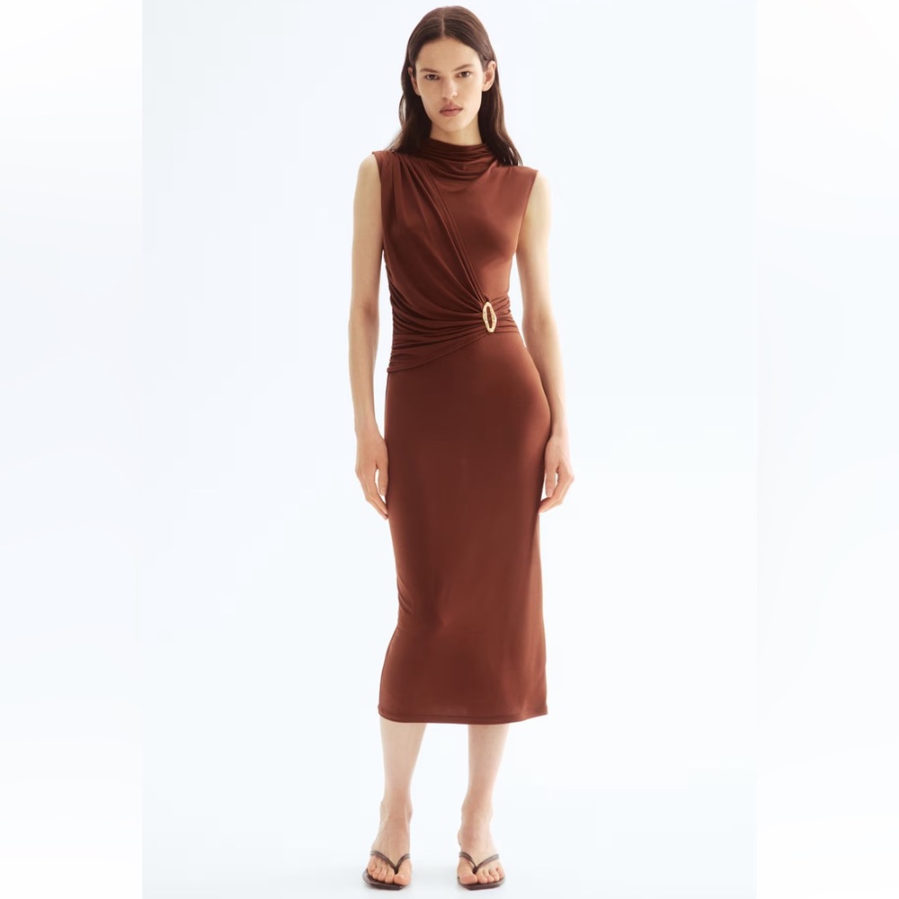 H&M Brown Midi Dress